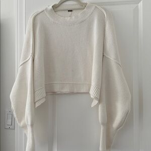 Free People Easy Street Crop Pullover - Cream